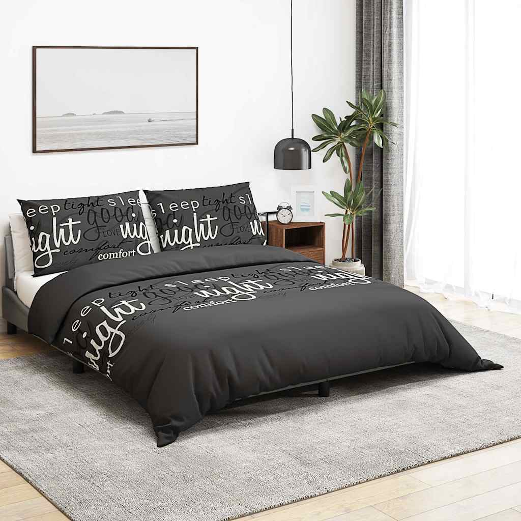 vidaXL Pussilakanasetti musta ja valkoinen 260x240 cm puuvilla