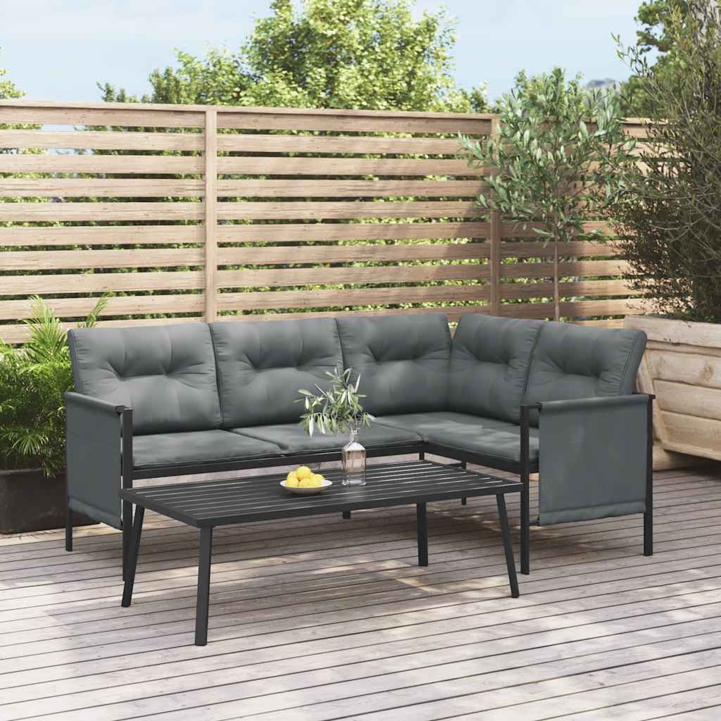 vidaXL Puutarhasohvapöytä antrasiitti 110x55x35 cm teräs